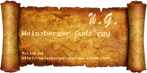 Weiszberger György névjegykártya